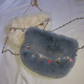 Kawaii Plush Reflective Butterflies Chain Bag
