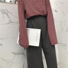 Knit Fashion Wide Gray Black Brown Pants