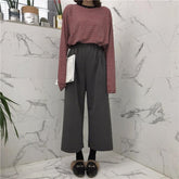Knit Fashion Wide Gray Black Brown Pants