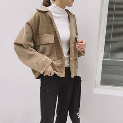 Korean Fashion Basic Corduroy Jacket