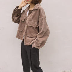 Korean Fashion Basic Corduroy Jacket