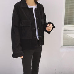 Korean Fashion Basic Corduroy Jacket