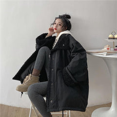 Korean Fashion Two Sided Black Gray Oversized Jacket