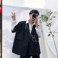 Kpop Ästhetische Metallketten Schwarze Körpergürtelgurte