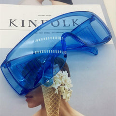 Máscara de gafas de plástico de estilo cibernético con marco grande y coloridas