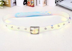 Cinturón holográfico transparente de caucho láser