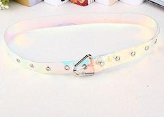 Cinturón holográfico transparente de caucho láser