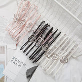 Leather Edge Transparent Holes Details Girly Belt