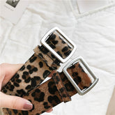Leopard Fashion Print Square Buckle Belt