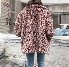 Leopard Print Warm Plush Outwear Jacket