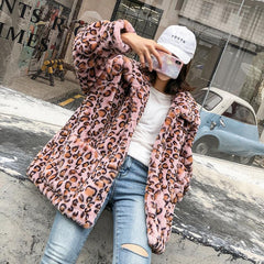 Leopard Print Warm Plush Outwear Jacket