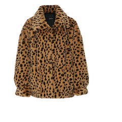 Leopard Print Warm Plush Outwear Jacket