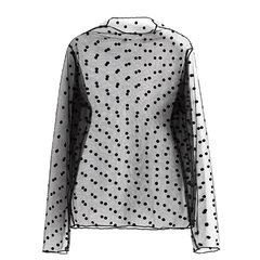 Light Transparent Gauze Long Sleeve Dots Stars