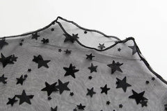 Light Transparent Gauze Long Sleeve Dots Stars