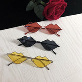 Lips Form Thin Metallic Frame Sunglasses