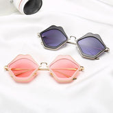 Lips Plastic Red Black Pink Frame Sunglasses