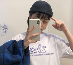 Weißes Oversize-T-Shirt mit „Little Angel“-Cartoon-Print