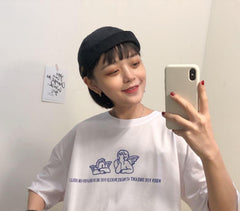 Weißes Oversize-T-Shirt mit „Little Angel“-Cartoon-Print