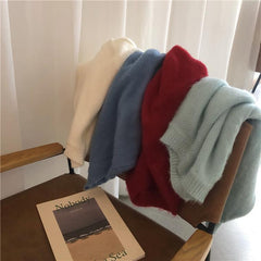 Suéter holgado de canalé esponjoso con colores caramelo