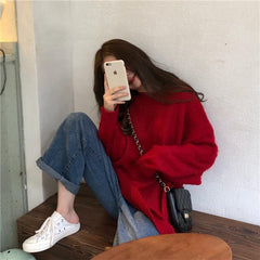 Suéter holgado de canalé esponjoso con colores caramelo