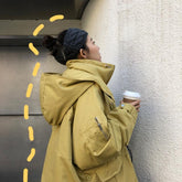 Loose Hooded Green Blue White Winter Jacket