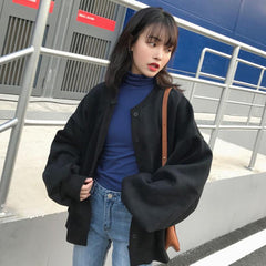 Cárdigan holgado de algodón con mangas farol