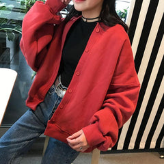 Cárdigan holgado de algodón con mangas farol