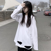 Loose Ripped Hole Long Sleeve T-Shirt