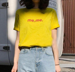 Camiseta holgada de moda para adolescentes con estampado de letras de memes