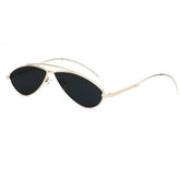 Metallic Aviator Frame Drop Colorful Sunglasses