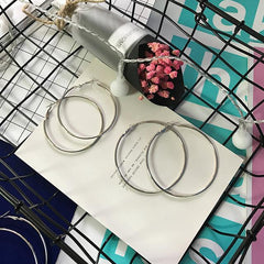 Metallic Circle Trendy Minimalistic Large Earrings