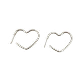 Minimalistic Metallic Heart Earrings