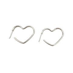Minimalistic Metallic Heart Earrings