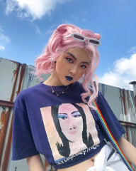 Gafas de sol vintage finas y estrechas de estilo alienígena