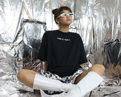 Gafas de sol vintage finas y estrechas de estilo alienígena