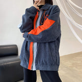 Neonorange Farbe Teen Trend Oversize Jeansjacke
