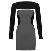 Off Shoulder Egirl Outfit Long Sleeve Slim Dress