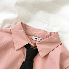 Office Colors Formal Cute Black Tie Shirt