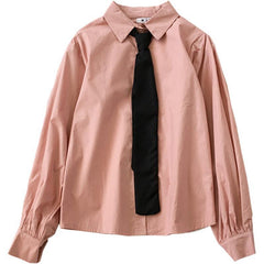 Office Colors Formal Cute Black Tie Shirt