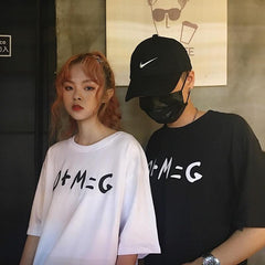 Camiseta larga blanca extragrande con estampado "Omg Maths"