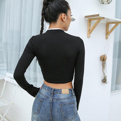 Oriental Style Cropped Long Sleeved Shirt