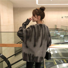 Suéter retro lavado de polar suave de gran tamaño