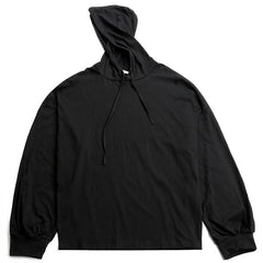 Übergroßer, einfarbiger, dünner Hoodie mit V-Ausschnitt