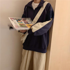 Oversized 90S Solid Colors Comfy Sweatshirt