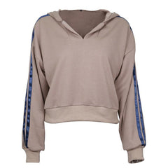 Übergroßer kurzer Hoodie mit Fledermausärmeln