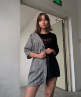 Oversized Egirl Half Sewed T-Shirt With Jacket Side