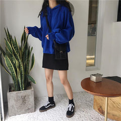 Übergroßer Langarm-Herbst-Hoodie mit Schnürsenkel und Schleife