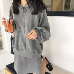 Übergroßer Langarm-Herbst-Hoodie mit Schnürsenkel und Schleife