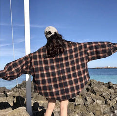 Oversized Tartan Plaid Wool Shirt