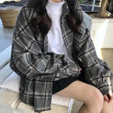 Oversized Tartan Plaid Wool Shirt